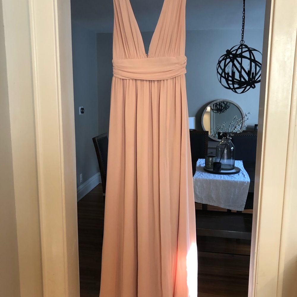 Lulu’s Heavenly Hues Blush Maxi Dress size Medium